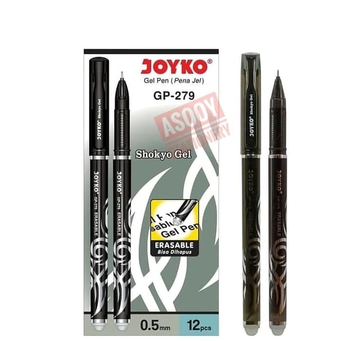 

PROMO pulpen gel bisa di hapus GP 279/warna hitam/0.5 mm/ Joyko - Hitam