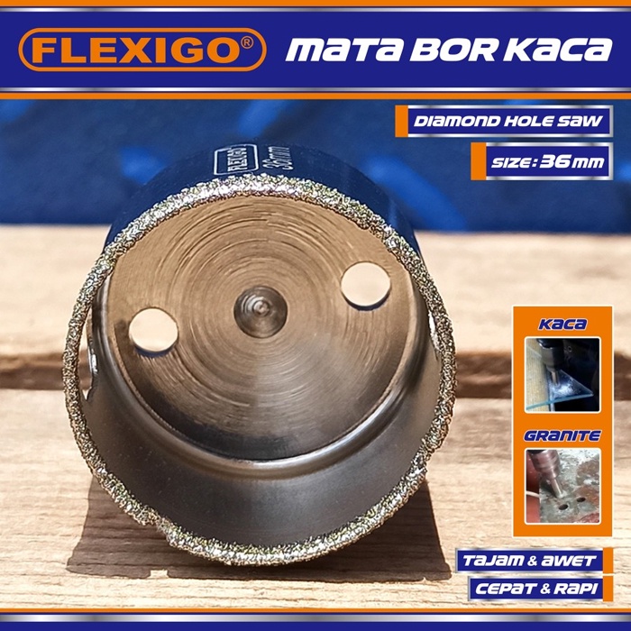 Mata Bor Kaca, Grantie 36 mm Original Flexigo Diamond Hole Saw