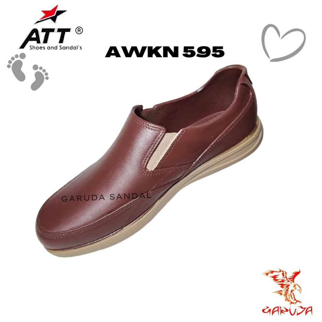 Sepatu Slip ON ATT AWKN 595 Karet Pria model Trendy Formal