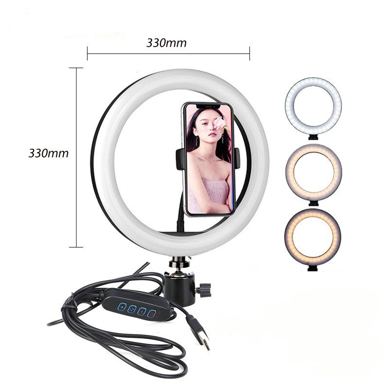 Trend-Ring Light Selfie LED Lampu Ringlight 33 cm / Lighting Lampu PLUS Tripod Foldable