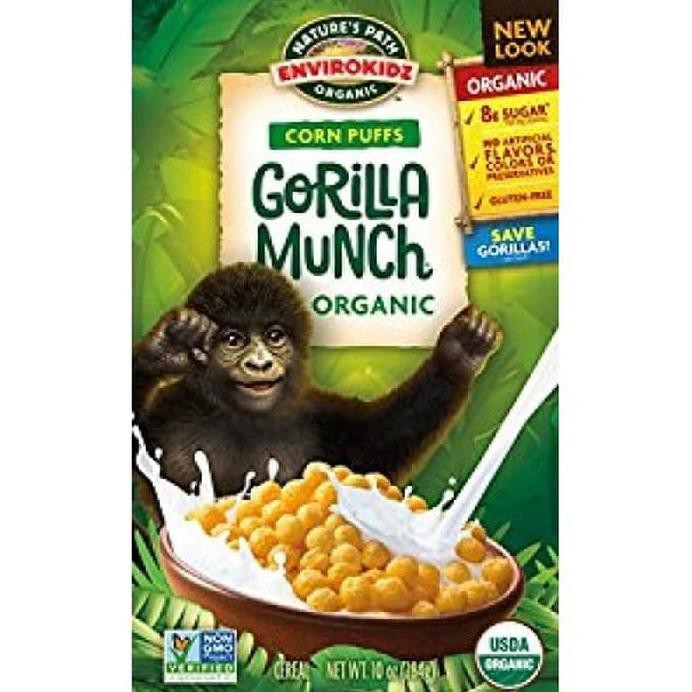 

NATURE'S PATH, ENVIROKIDZ, ORGANIC CORN PUFFS GORILLA MUNCH CEREAL
