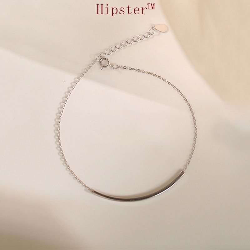 Japanese Korean Style Simple Personality Fashion Curved Square Tube Anklet