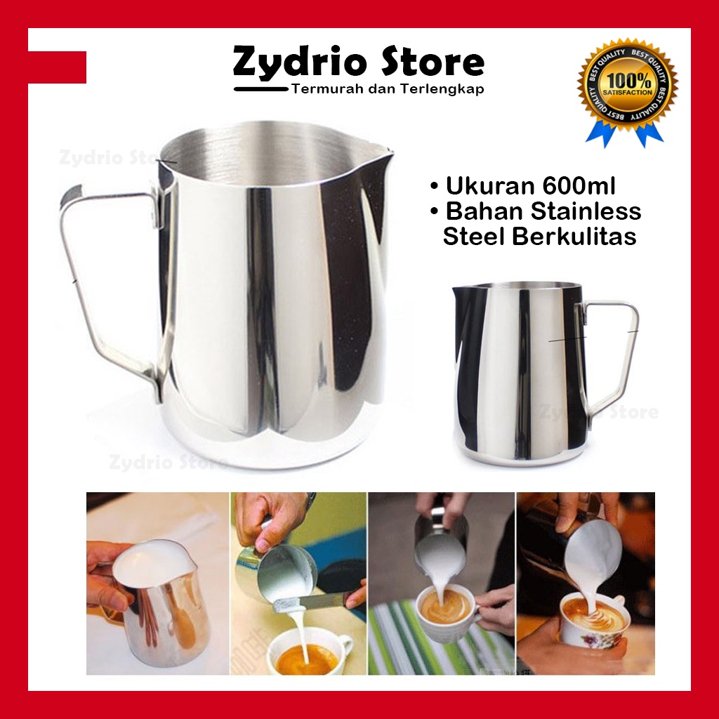 Pitcher Stainless Steel 600ml Milk Jug / Teko Barista Water Jug Latte