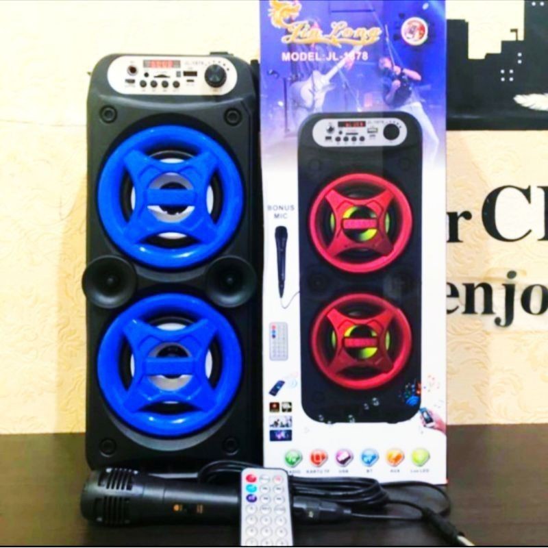 Promo Terbaru!!! Speaker Bluetooth Portable Jin Long JL-1878 Free Microphone Karaoke Extra Bass Berkualitas