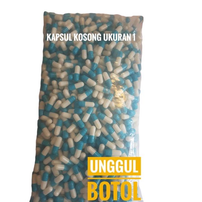 Kapsul ukuran 1/kapsul warna putih biru/cangkang kapsul ukuran 1