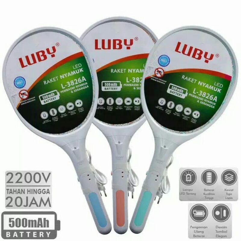 Luby Raket Nyamuk LED L-3826A/L-3825A