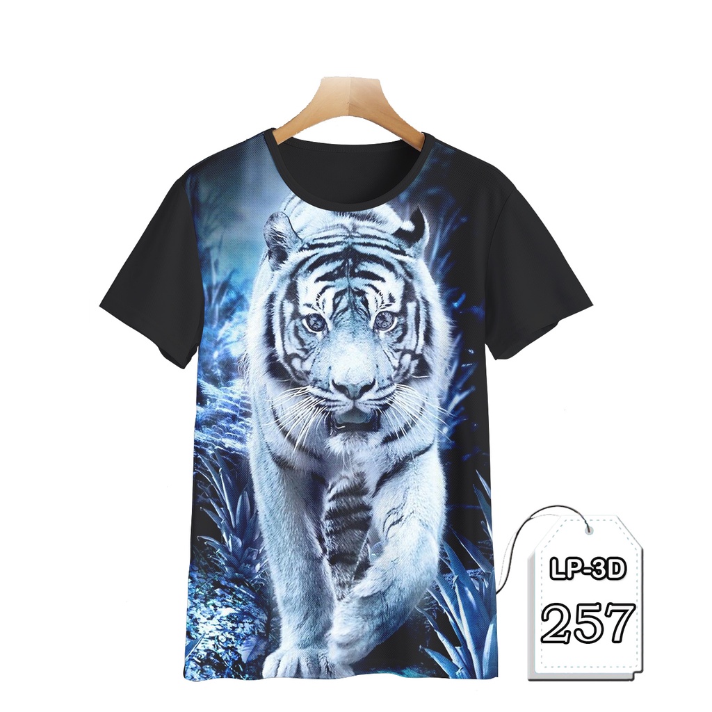 Baju Harimau Putih Dewasa Kaos Macan Pria Printing 3D #LP3D-257