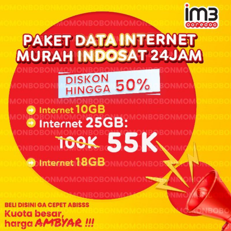 PAKET DATA INDOSAT IM3 PROMO TERMURAH "WAJIB UNREG"