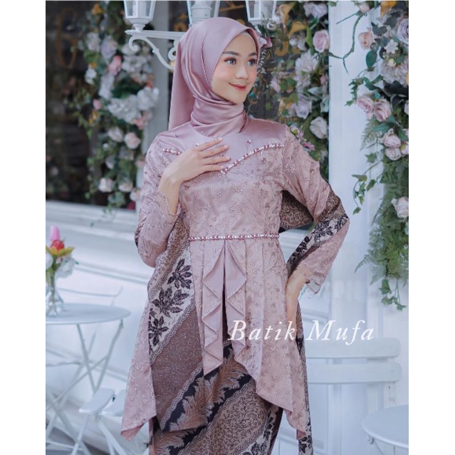 Set Kebaya Couple Laffeya Mauve, Brown, Rose, Grey | KEBAYA BROKAT TERBARU KEBAYA MODERN KEBAYA WISUDA KEBAYA LAMARAN KEBAYA TUNANGAN