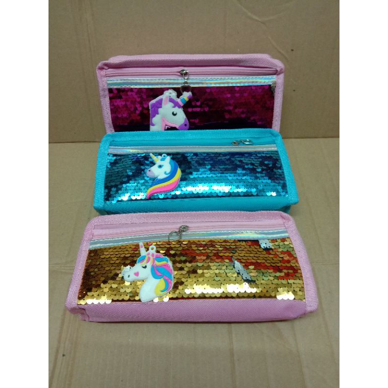 

TEMPAT PENSIL CASE / TEMPAT PENSIL USAP SEQUIN UNICRON SLETING 2