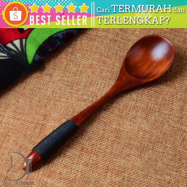 Novelty Sendok Makan Centong Sayur Bahan Kayu Wooden Spoon - RR-20 - Brown