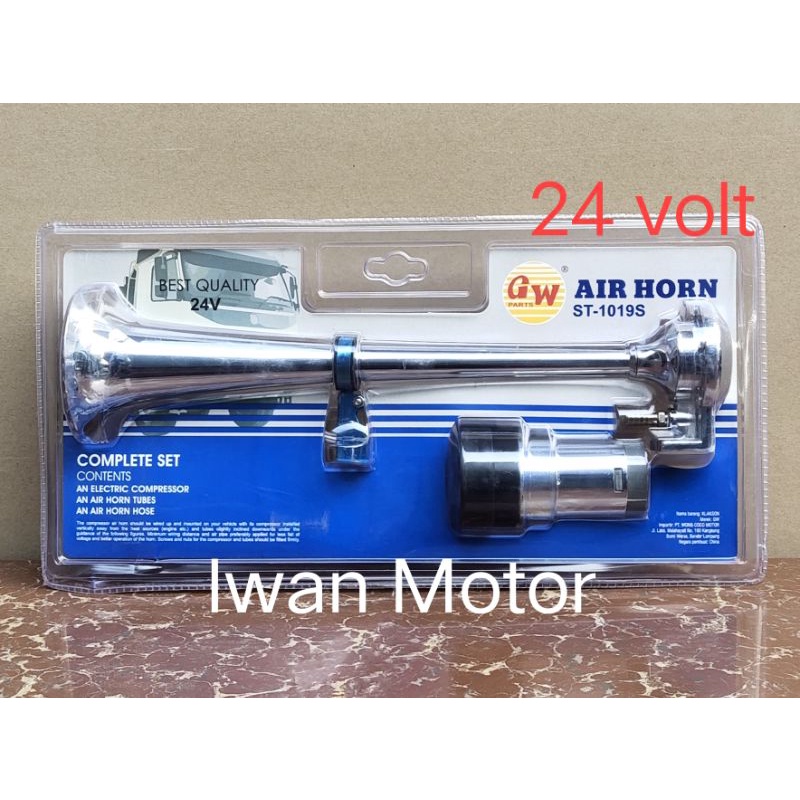 Klakson Terompet - Air Horn 1Corong Angin Electrik Dinamo 24Volt