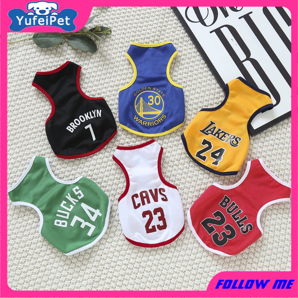 Kaos Jersey Basket Musim Panas Bahan Breathable Untuk Anjing / Kucing