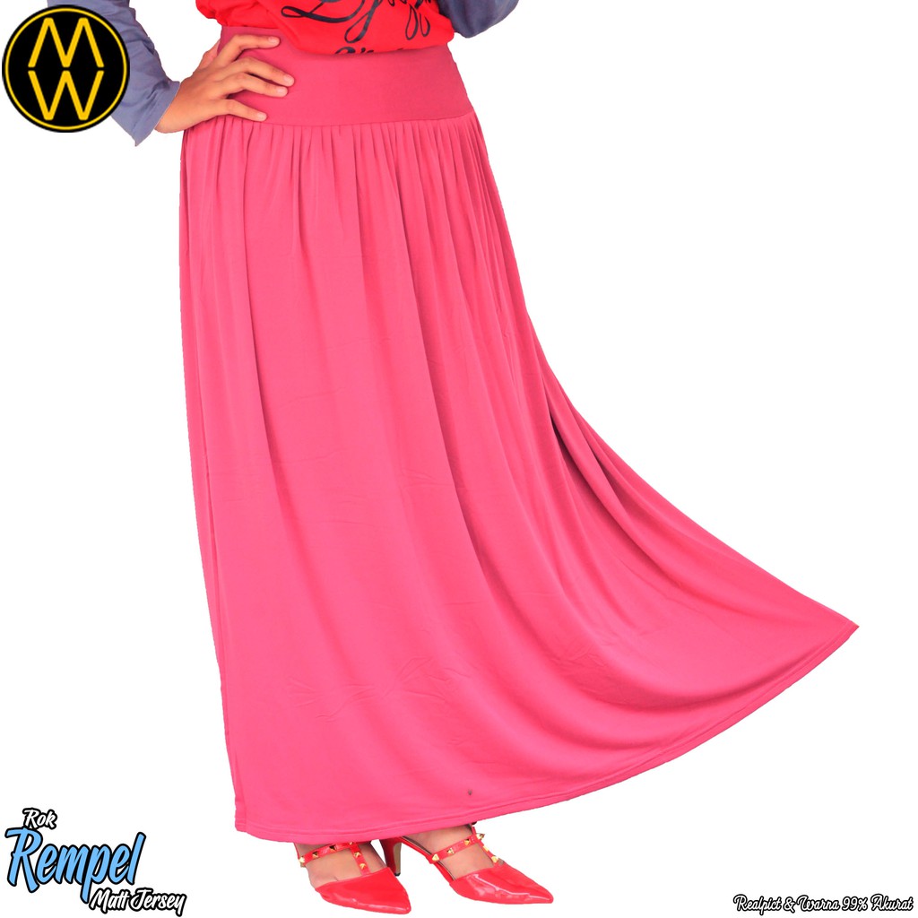 Rok panjang / rok jersey polos / Rok jersey jumbo / Rok polos skirt / Rok panjang jersey (ROK REMPEL