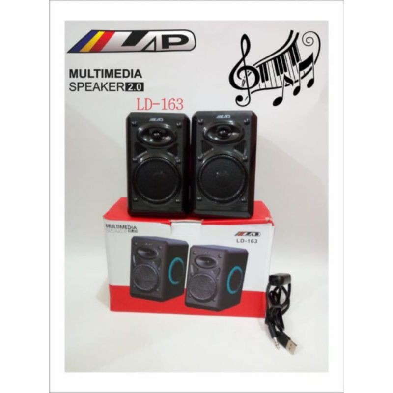 Speaker aktif stereo mini mega bass gaming 3D for komputer HP LAD LD163