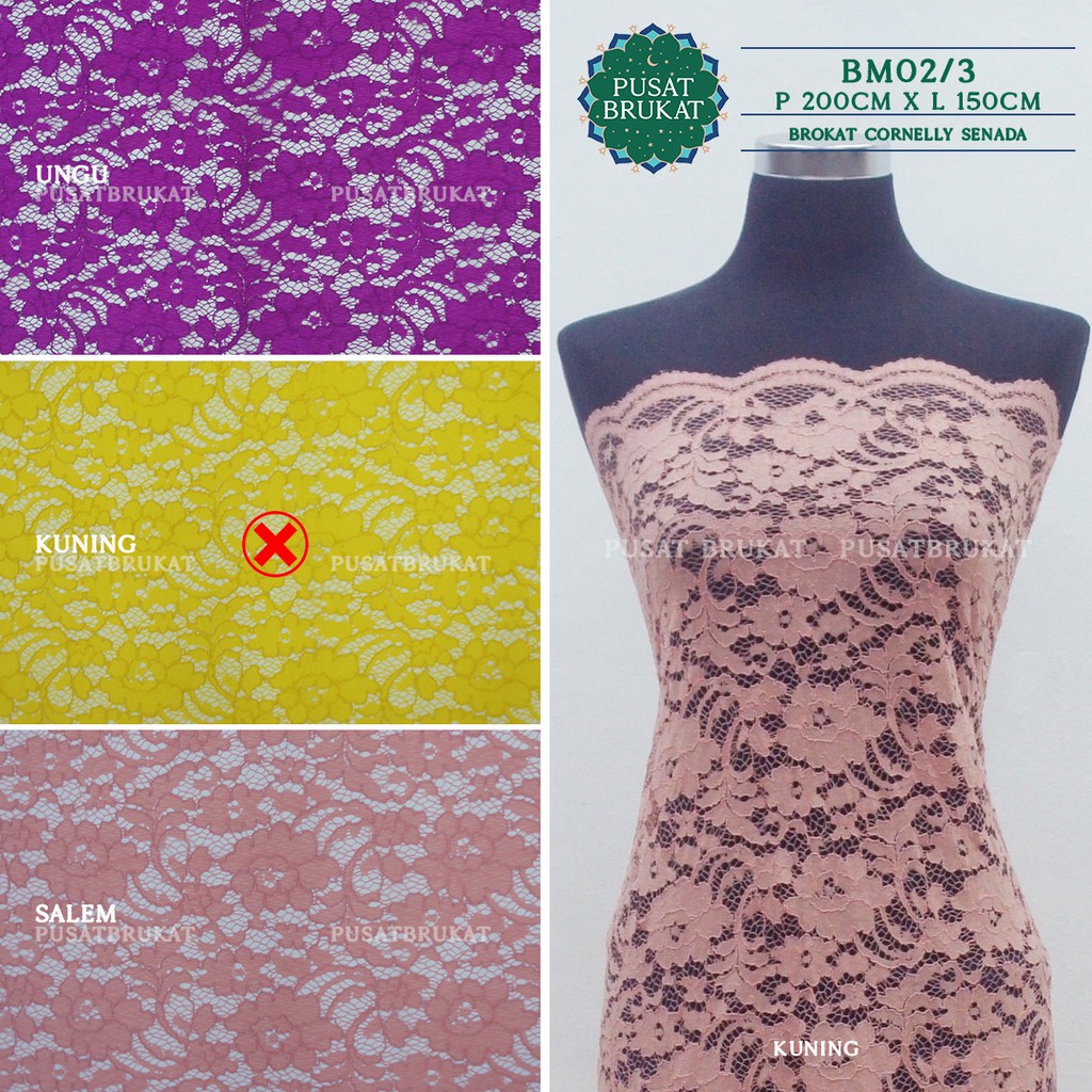 KAIN BROKAT JAQUARD CORNELLY / CORNELI - BM02/3 -  P200CM X L150CM [harga utk per 2m]