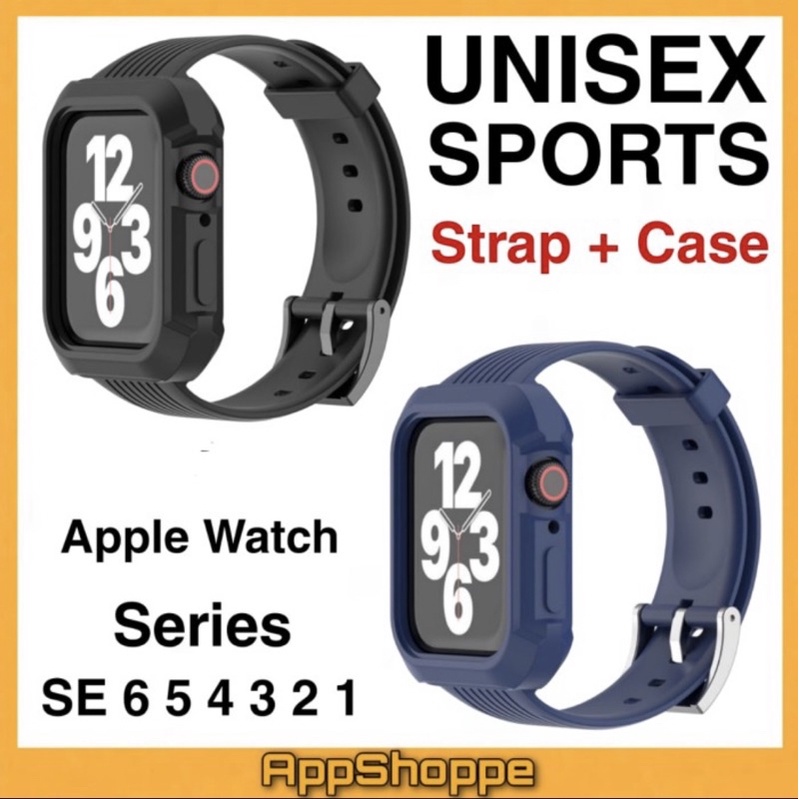 Tali + Bumper Case Jam Apple Watch Silikon Lembut Olahraga Mirip Ruged