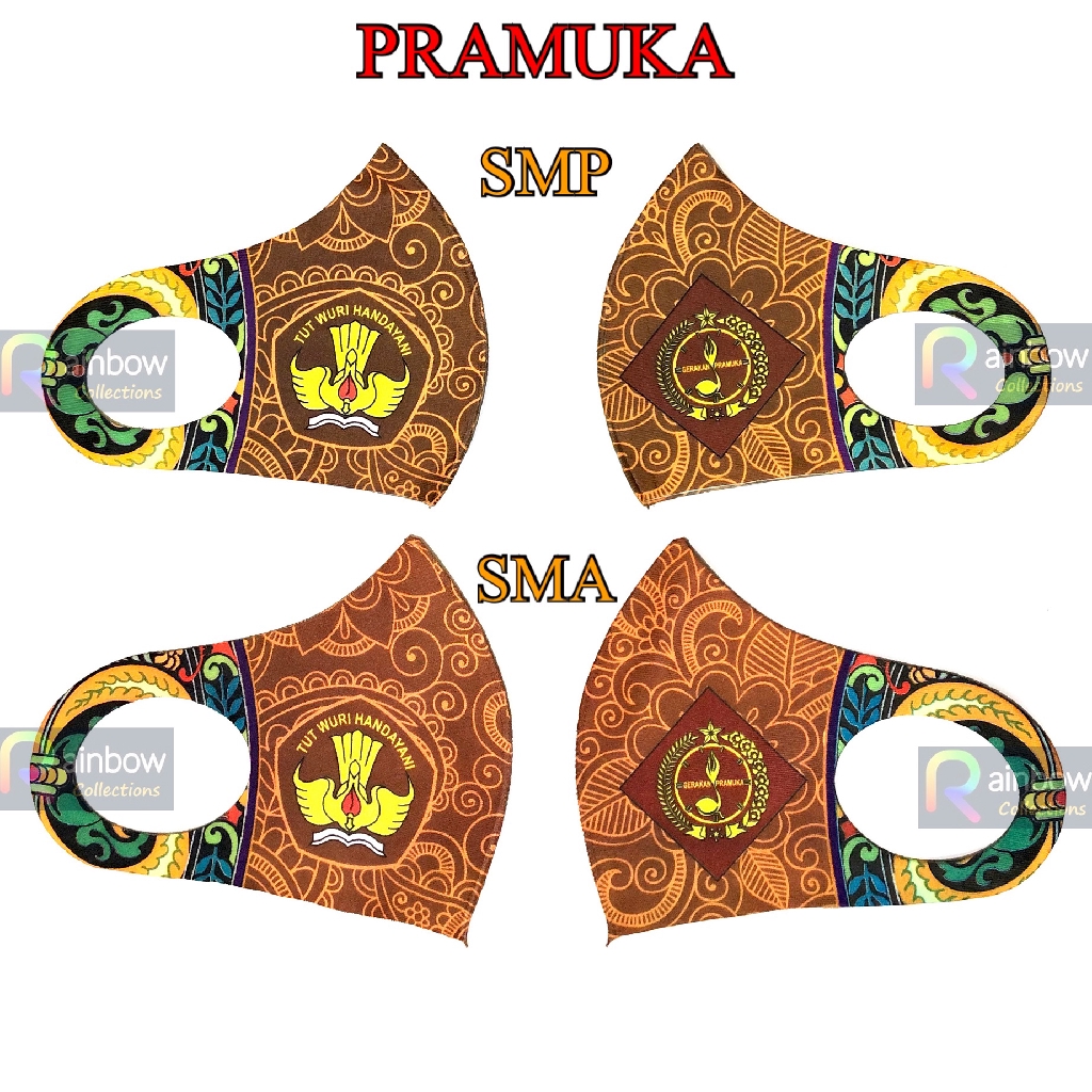 MASKER SCUBA ANAK SEKOLAH SD / SMP / SMA / PRAMUKA - MASKER KAIN CUCI ULANG