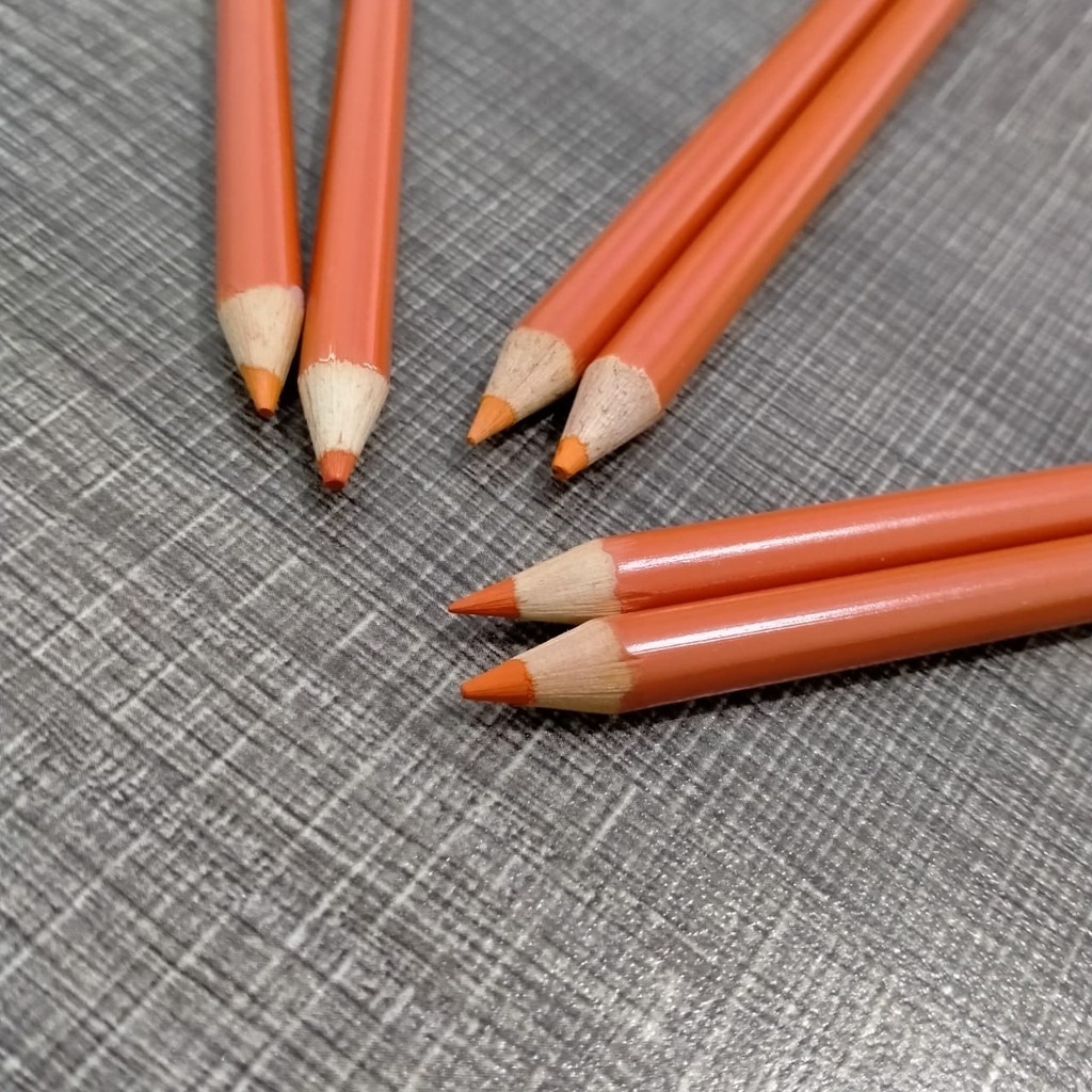 PENSIL WARNA WARNI SATUAN PANJANG Kayu Lengkap Bagus Set Murah Gambar Lukis Color Pencil Terbaik-Orange