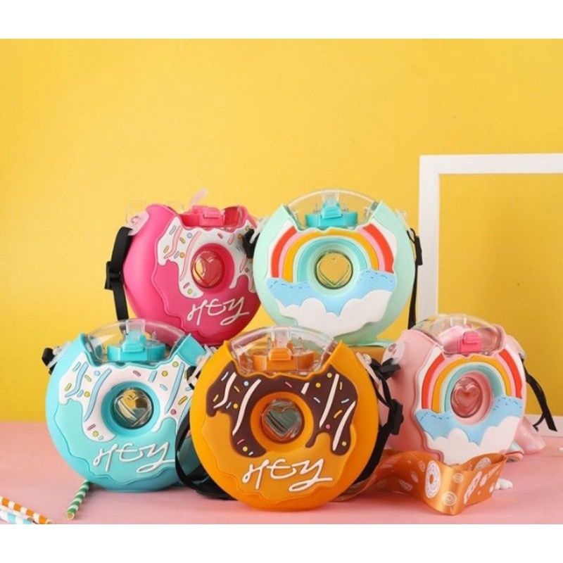 BOTOL MINUM DONUT 380ML WARNA WARNI