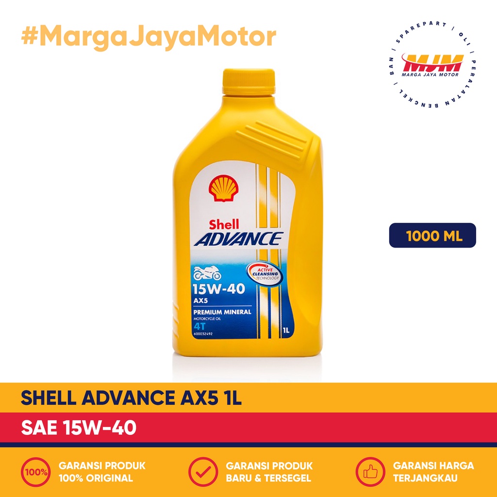 Shell Advance AX5 4T 15W/40 1000ml Shell Oil 1L