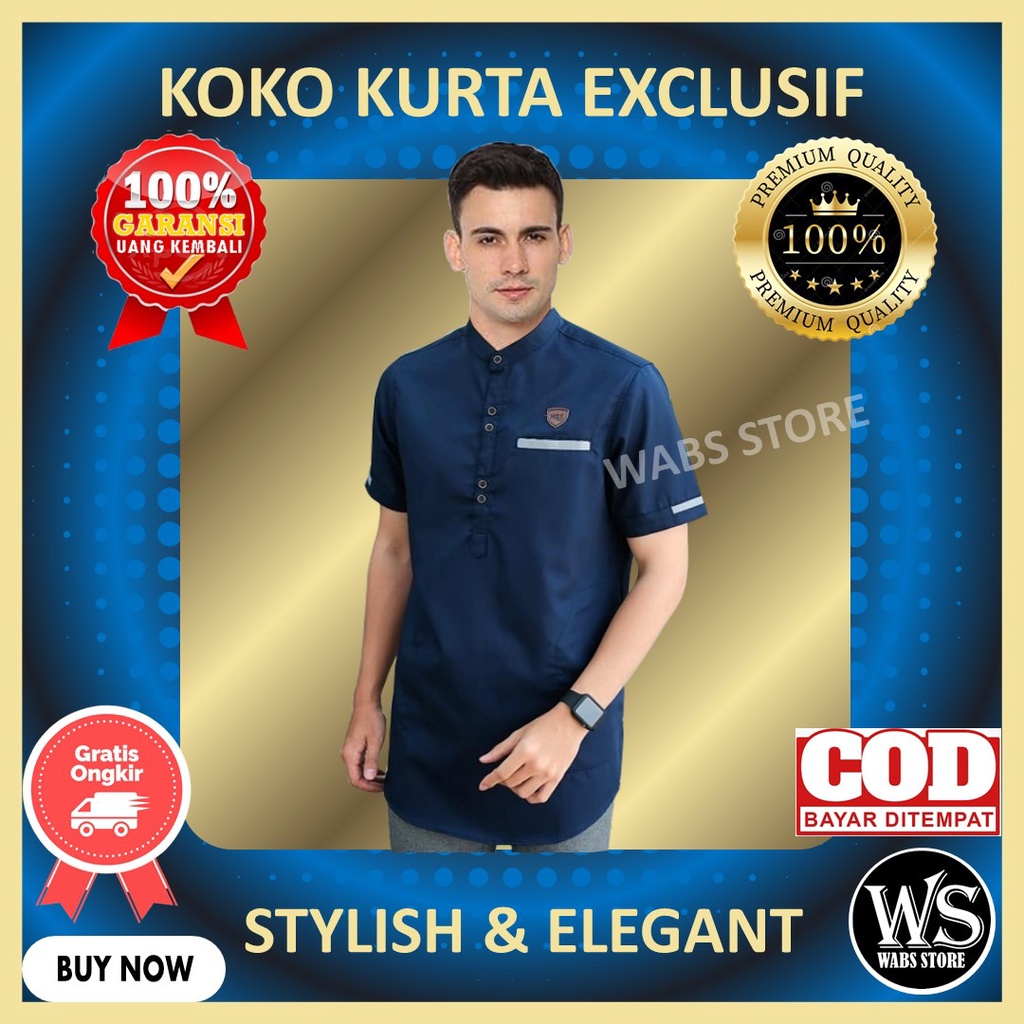 Baju Koko Muslim Pria Cowok Laki Laki Nibras Nizar Elzatta El Fath Kekinian Turki Lengan Pendek Set