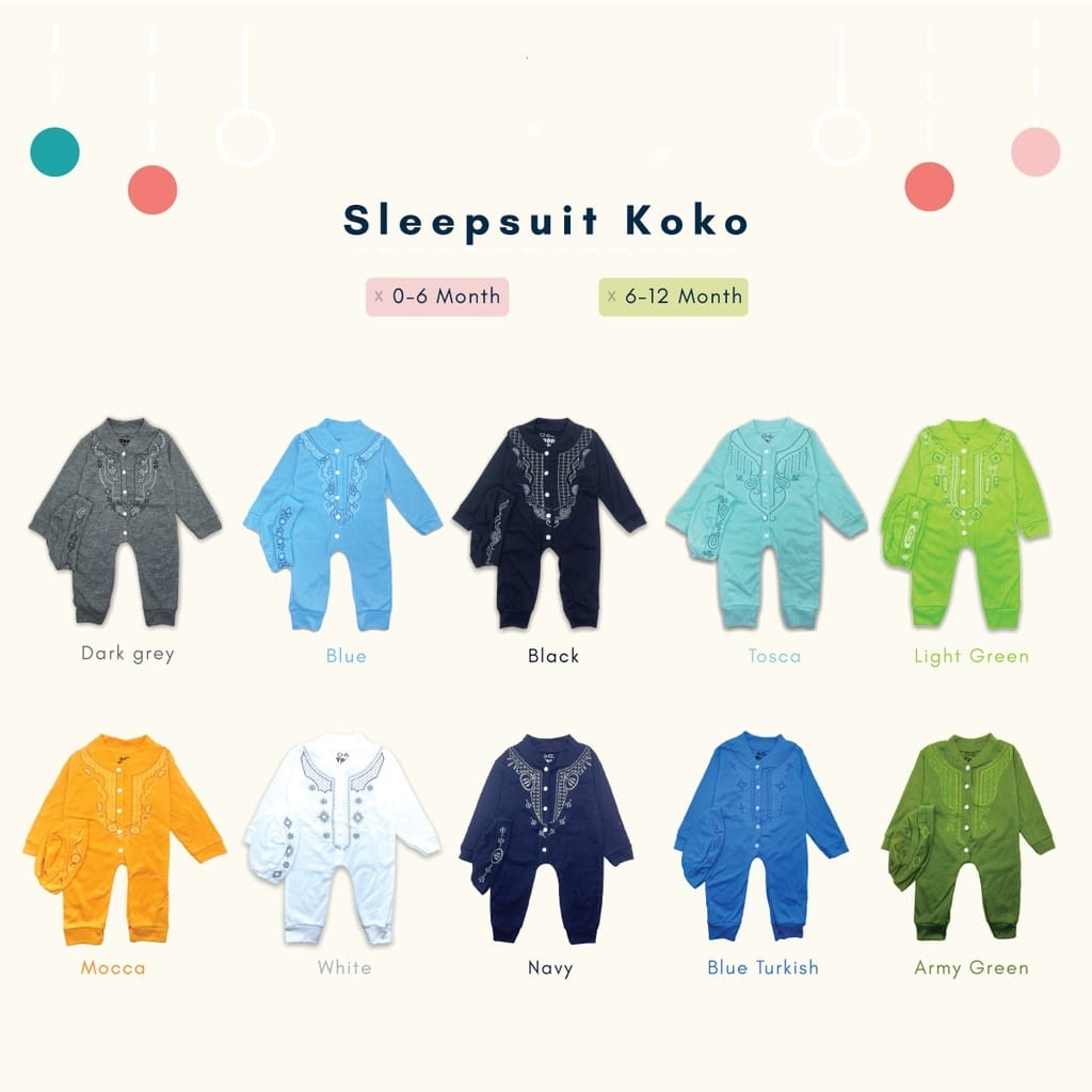 TOONBABY Sleepsuit Koko bayi / Baju Muslim(Koko) Bayi SNI