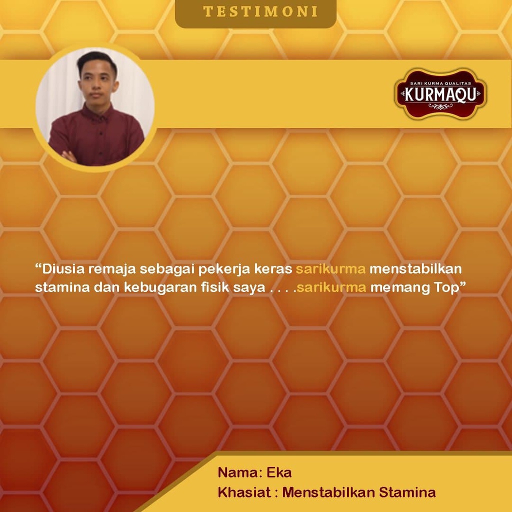 Obat Stamina Pria,  Madu Kuat Tahan Lama, Gangguan Rangsangan, Impotensi, Lemah Syahwat, Disfungsi Ereksi, Mudah Keluar, Penambah Gairah, Hormon, Ejakulasi Dini, Depresi, Stres, Neurotransmiter, Tekanan Darah Tinggi - KURMAQU Sari Kurma 100% ORIGINAL BPOM-4