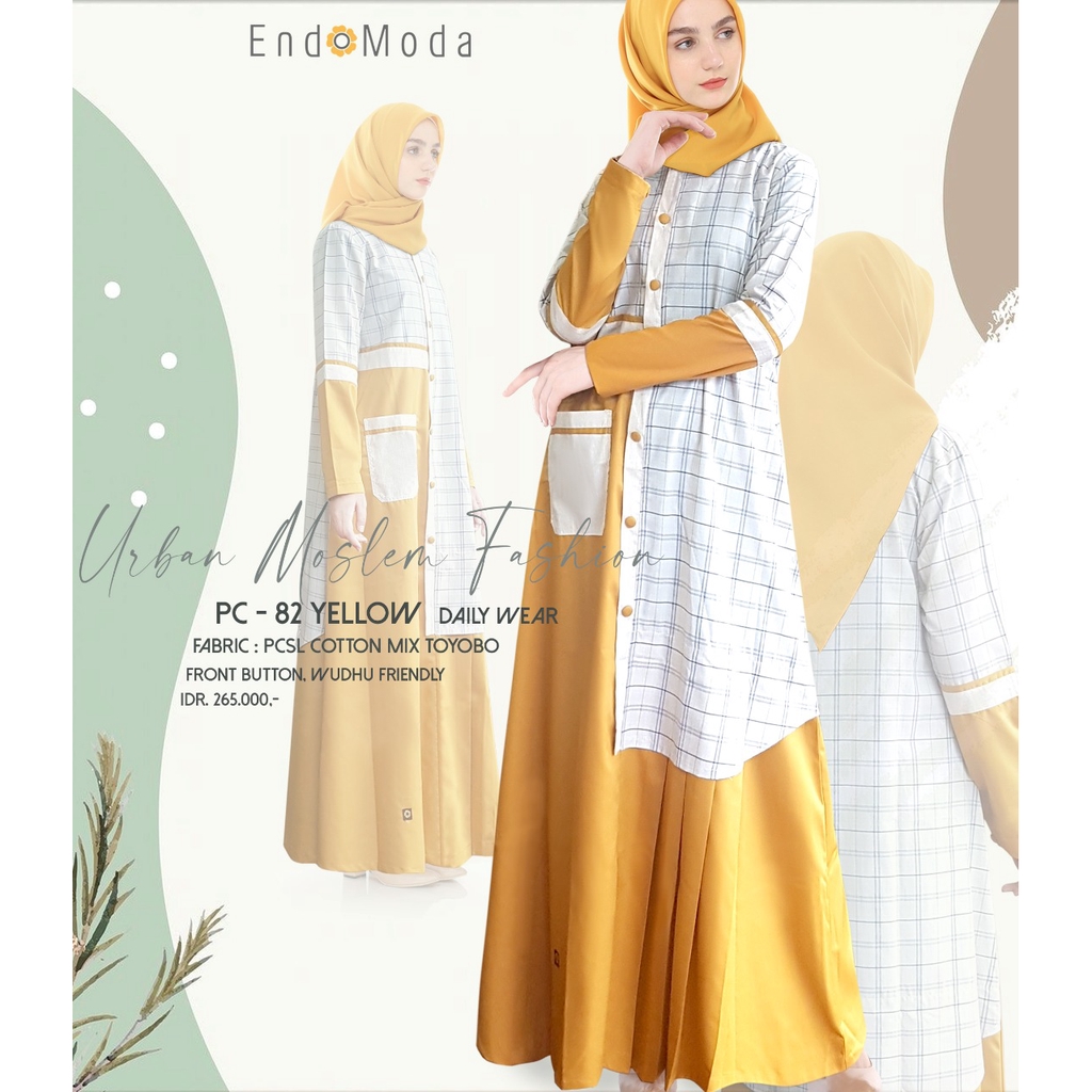 GAMIS MUSLIMAH ENDOMODA PC 82 YELLOW