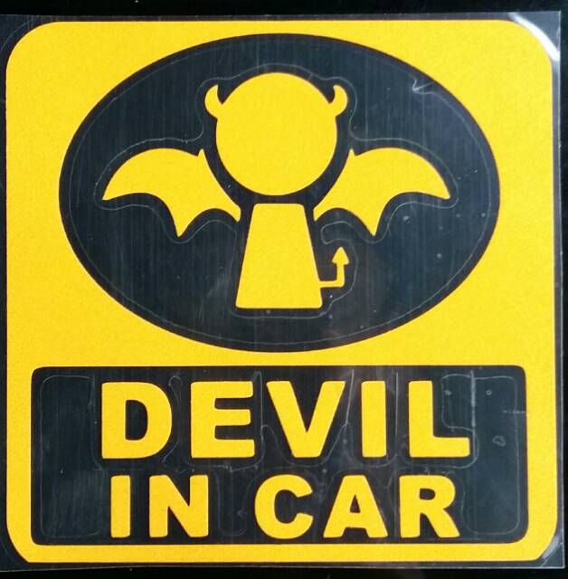 Sign Sticker baby Devil In Car stiker kaca / body mobil baby on board