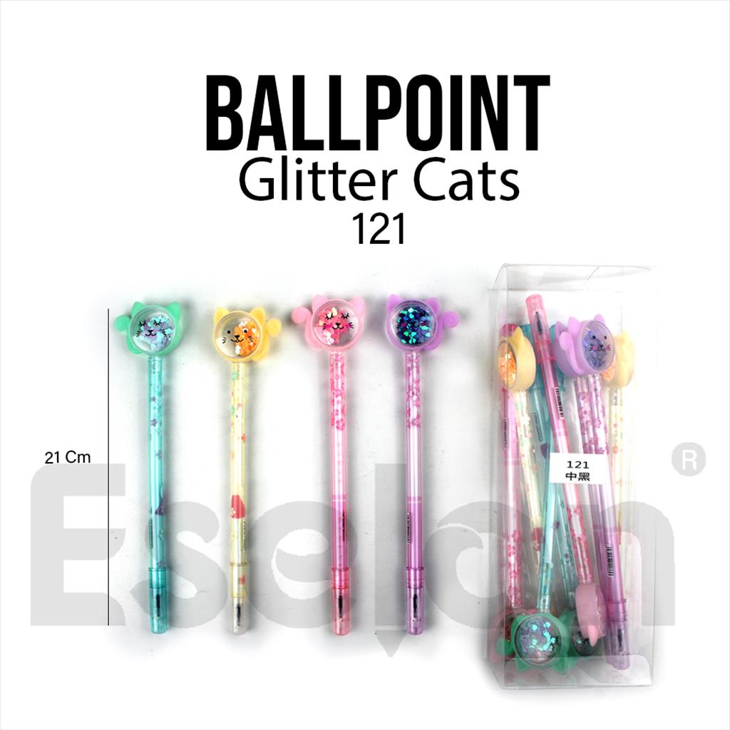 Pulpen Gel Glitter CAT 121 Bulpen Korea Fancy Kucing Lucu Karakter Promo Grosir Bisa Cod