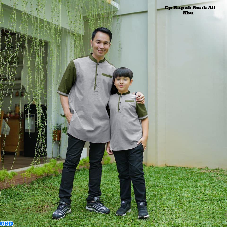 Cp bapak anak ali/Baju Koko Couple Anak Ayah Murah/Couple Gamis Anak Bapak/Atasan Koko Couple Cowok Murah