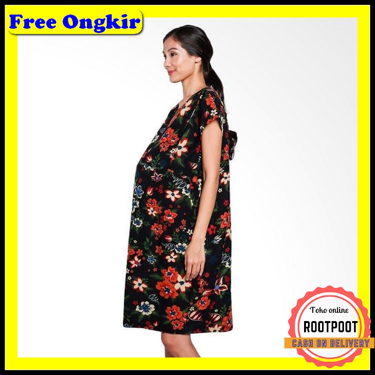 Mamahamil Baju Dress Ibu Hamil Menyusui Salur Modis Casual Pesta Kekin Dress Hamil Dan Menyusui Fd