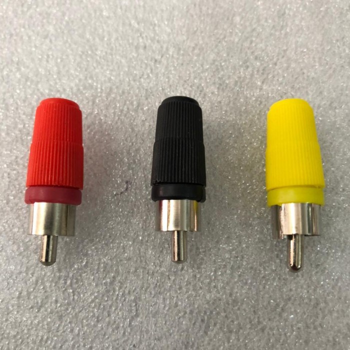 Jack rca PVC plastik jek rca - Merah Hitam