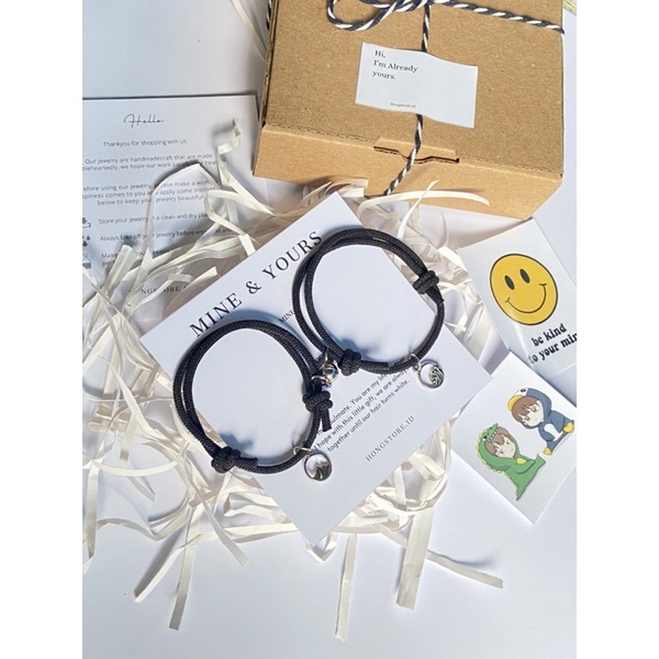 Gelang couple pasangan magnet Gunung dan Ombak aesthetic simple gift