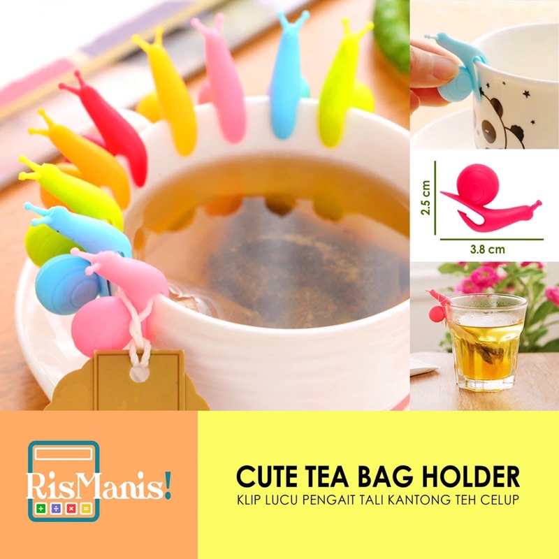 CUTE TEA BAG HOLDER Klip Lucu Penjepit Pengikat Pengait Tali Tag Kantong Teh Celup Gelas Cangkir Mug