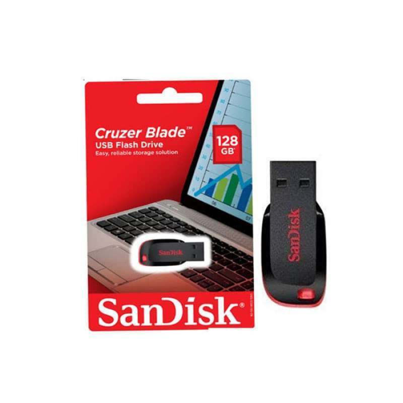 FLASHDISK SANDISK CRUZER BLADE 128GB USB FLASH DRIVE/PENYIMPANAN EKSTERNAL