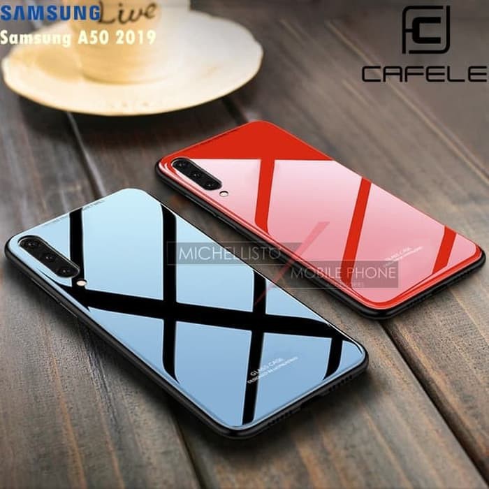 Case Samsung A50 2019 Glass Case Ume Cafele Tempered Backdoor Casing