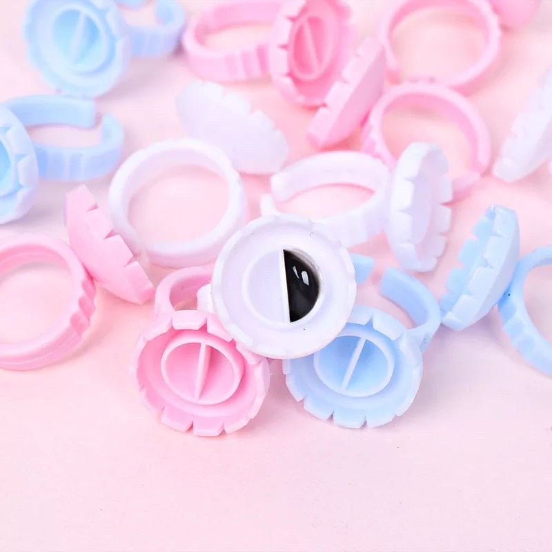 1PC -  Disposable V Shape Glue Rings Eyelashes Extension Finger Holder Easy to Make Volume Fans Nail Art Adhesibve Holder