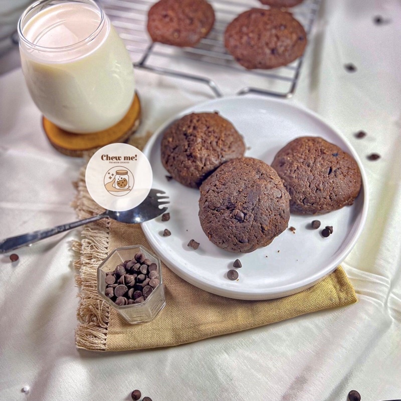 

Chewmeee cookies - Soft baked cookies | Double chocolate nuttela