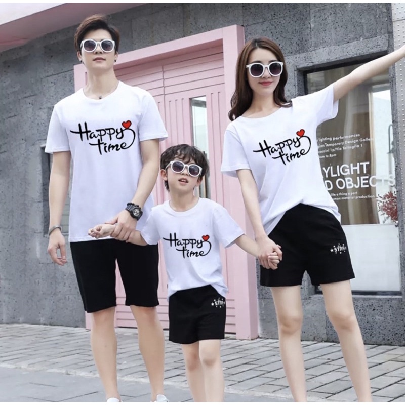 kaos couple keluarga terbaru family happy time
