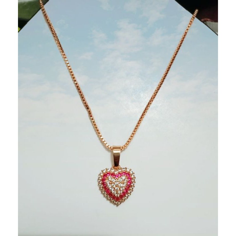 XC.kalung xuping wanita 45cm berlapis emas dengan mata zircon