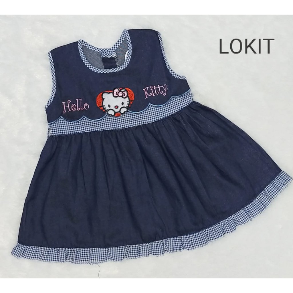 Setelan Baju Bayi Perempuan - Baju Dress Anak Bayi - Baju Anak Bayi Perempuan - Bahan Semi Jeans