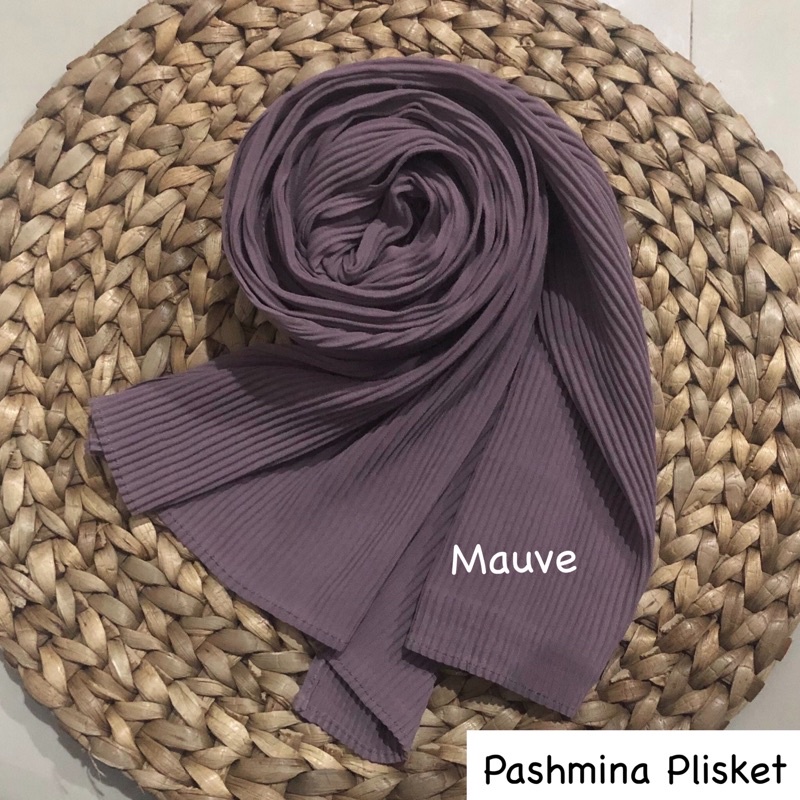 PASHMINA PLISKET CERUTY BABYDOLL FULL PLISKET TANPA GARIS TENGAH-Mauve