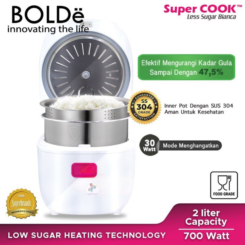 Kimberlyonshop BOLDE Super Cook /Rice Cooker Less Sugar Bianca