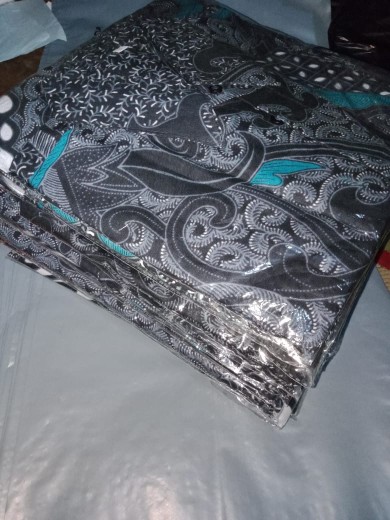 Batik Couple Keluarga Sania Rufle Ndoro Jowi Motif Dimensi Abu Termurah Katun Premium M-xxl Alfurqon