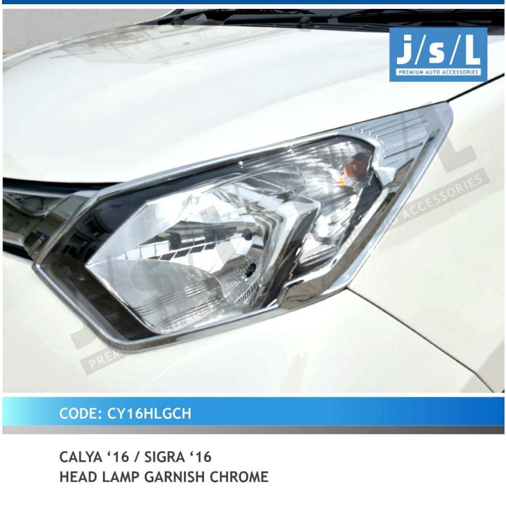 Calya Sigra Garnish Depan Belakang Chrome  Th 2016 s/d 2018 JSL / Lis Lampu Depan belakang krom