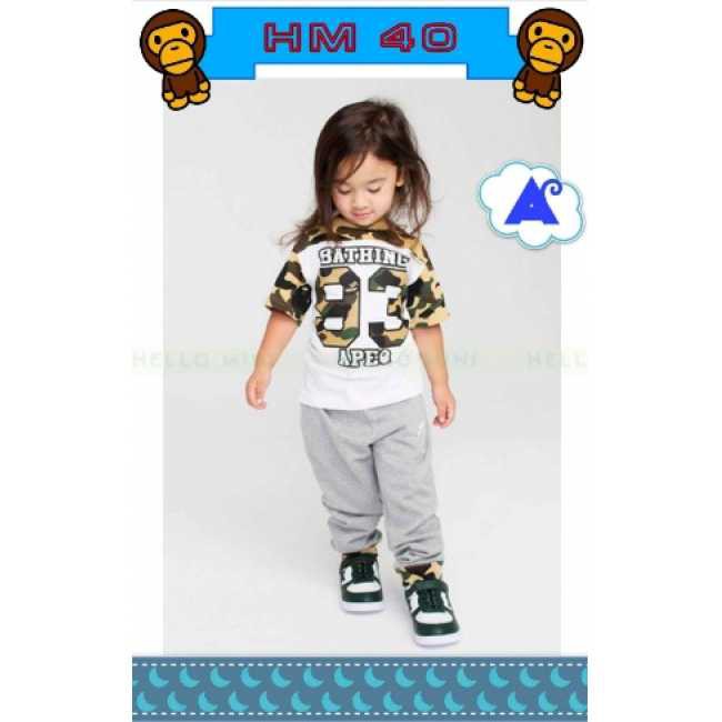 Baju Setelan Anak Laki-laki Kaos Army 93 Celana Panjang Fashion Casual Branded Anak Cowo Keren