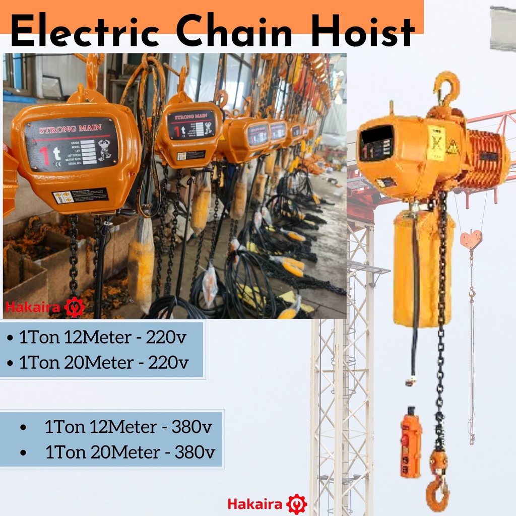 Katrol 220V 1T 12M Electric Chain Hoist