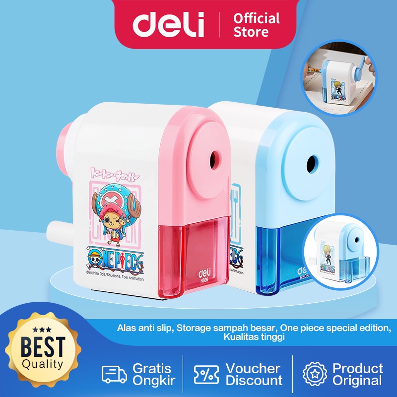 

Deli One Piece Pencil Rotary Sharpener / Rautan Pensil Putar One Piece Pisau Tajam Alas Anti Slip EH506